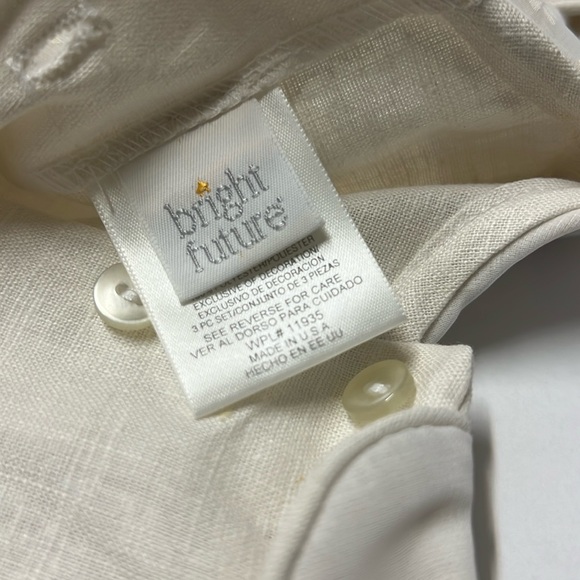 Vintage Set Infant Dress Size 3-6 M Bonnet Girl Linen Lace NWT M Bright Future - Picture 15 of 17